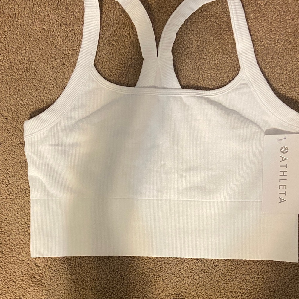 Athleta Classic White Aurora crop seamless tank